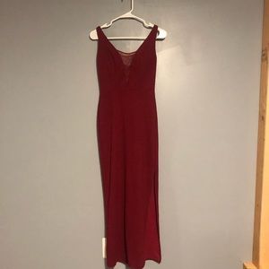 Burgundy/red floor length formal dress. DB Studio Size 2